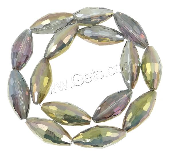 Nachmachung Swarovski Oval Perlen, Kristall, bunte Farbe plattiert, verschiedene Größen vorhanden & facettierte & AA grade crystal, mehrere Farben vorhanden, Bohrung:ca. 2mm, Länge:ca. 20.5 ZollInch, verkauft von Strang