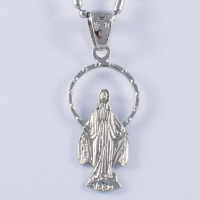 Titanium Steel Pendants, Virgin Mary, Christian Jewelry, original color Approx 