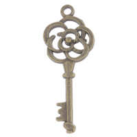 Zinc Alloy Key Pendants, antique bronze color plated, nickel, lead & cadmium free Approx 1.5mm, Approx 