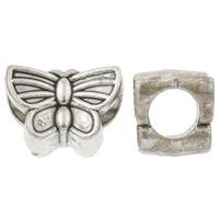 Zinc Alloy European Beads, Butterfly, antique silver color plated, without troll, nickel, lead & cadmium free Approx 5mm, Approx 