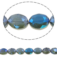 Nachmachung Swarovski Oval Perlen, Kristall, bunte Farbe plattiert, verschiedene Größen vorhanden & facettierte & AA grade crystal, mehrere Farben vorhanden, Bohrung:ca. 1.5mm, Länge:ca. 23.5 ZollInch, verkauft von Strang