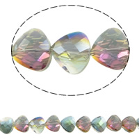 Abalorios de Cristal Imitación de Swarovsky, Triángulo, chapado en colorido, diverso tamaño para la opción & facetas & imitación de cristal de swarovski, más colores para la opción, agujero:aproximado 1mm, longitud:aproximado 23.5 Inch, Vendido por Sarta