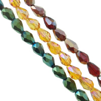 Imitation CRYSTALLIZED™ Crystal Beads, Teardrop, colorful plated, faceted & imitation CRYSTALLIZED™ element crystal Approx 1mm Approx 18 Inch, Approx 
