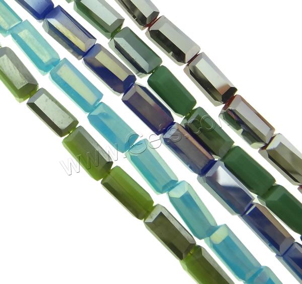 Imitation CRYSTALLIZED™ Crystal Beads, Rectangle, colorful plated, different size for choice & faceted & imitation CRYSTALLIZED™ element crystal, more colors for choice, Hole:Approx 1mm, Length:Approx 20.5 Inch, Sold By Strand