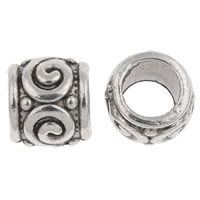 Zinc Alloy European Beads, Drum, antique silver color plated, without troll, nickel, lead & cadmium free Approx 5.5mm, Approx 