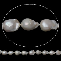 Freshwater Cultured Nucleated Pearl Beads, Cultured Freshwater Nucleated Pearl, Teardrop, natural, white, 11-13mm Approx 0.8mm Approx 15.5 Inch 