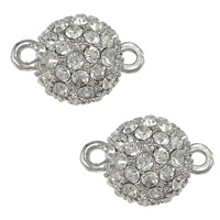 Zinc Alloy Magnetic Clasp, Round, plated, with rhinestone & single-strand nickel, lead & cadmium free Approx 2mm 