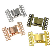 Zinc Alloy Fold Over Clasp, plated, 5/5 loop nickel, lead & cadmium free Approx 1mm 