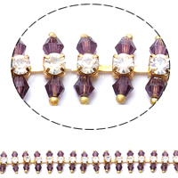 Brass Rhinestone Claw cadena, metal, con Cristal, chapado, facetas & con diamantes de imitación, más colores para la opción, libre de níquel, plomo & cadmio, 3x3mm, 3.5x3.5mm, 2x1mm, Vendido por m