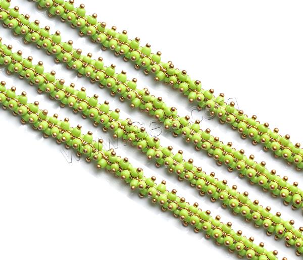 Glass Seed Beads Chain, with Brass, plated, more colors for choice, nickel, lead & cadmium free, 2x2mm, Sold By m