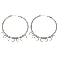 Brass Hoop Earring Components, plated, with loop Approx 3mm 