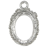 Zinc Alloy Pendant Open Back Setting, Flat Oval, plated nickel, lead & cadmium free Approx 2mm, Inner Approx 