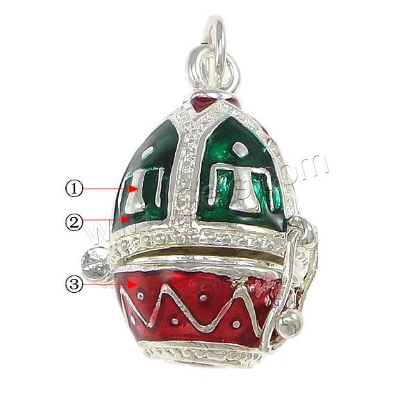 Brass European Prayer Box Pendants, Oval, plated, enamel, more colors for choice, 20x26x16mm, Hole:Approx 5mm, Sold By PC