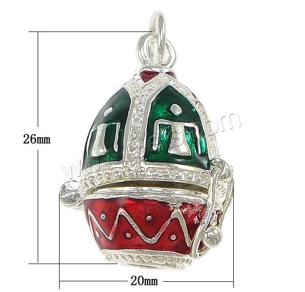 Brass European Prayer Box Pendants, Oval, plated, enamel, more colors for choice, 20x26x16mm, Hole:Approx 5mm, Sold By PC