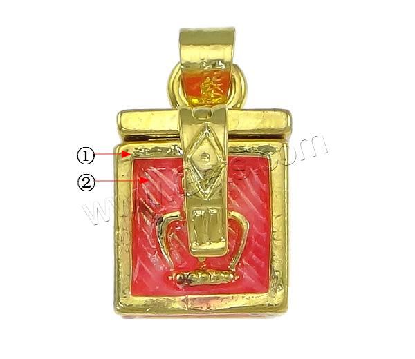 Brass European Prayer Box Pendants, Cube, plated, enamel, more colors for choice, 11x8x15mm, Hole:Approx 4x5mm, Sold By PC