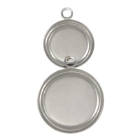 Stainless Steel Pendant Setting, Calabash, original color Approx 2mm, Inner Approx 15, 19mm 