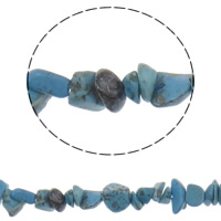 Natural Chip Turquoise Beads, Dyed Turquoise, Nuggets blue Inch 