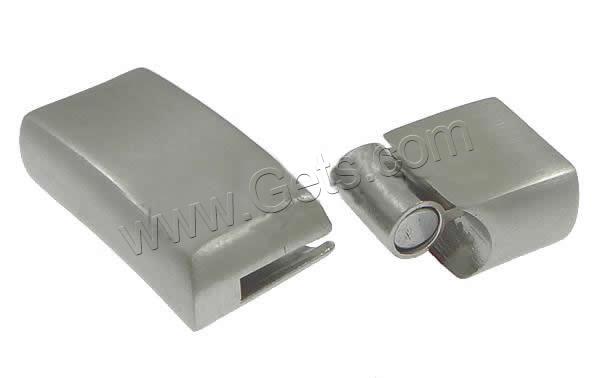 Stainless Steel Magnetic Clasp, Rectangle, Customized, original color, 24x14x8mm, Hole:Approx 11.5x6.5mm, Sold By PC