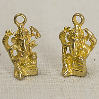 Colgantes de la joyería de cobre amarillo, metal, Elefante, La joyería budista, color original, 15.8x10x5mm, agujero:aproximado 3mm, Vendido por UD