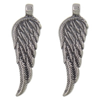 Stainless Steel Feather Pendant, 316L Stainless Steel, blacken Approx 3-5mm 