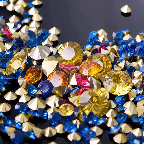 Смола Rhinestone кабошон, Канифольные кристаллы, Алмазный конус, разный размер для выбора & острый конец, Много цветов для выбора, Оценка А.А., 30Сумки/Лот, 144ПК/сумка, продается Лот