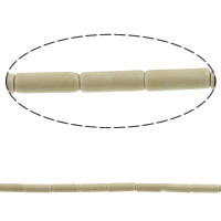 Synthetische Türkis Perlen, Zylinder, weiß, 13x4mm, Bohrung:ca. 1mm, Länge:ca. 16 ZollInch, ca. 30PCs/Strang, verkauft von Strang