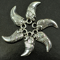 Zinc Alloy Jewelry Pendants, Horn, antique silver color plated, nickel, lead & cadmium free Approx 3mm 