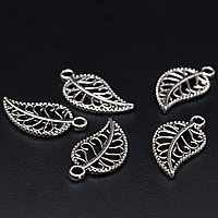 Zinc Alloy Leaf Pendants, antique silver color plated, nickel, lead & cadmium free Approx 1.5mm 