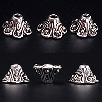 Zinc Alloy Bead Caps, Flower, antique silver color plated, nickel, lead & cadmium free Approx 1.5mm 