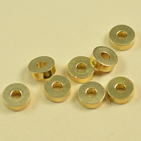 真鍮のスペーサー・ビーズ, 銅, 円形, オリジナルカラー, 6mm, 穴:約 2mm, 売り手 パソコン