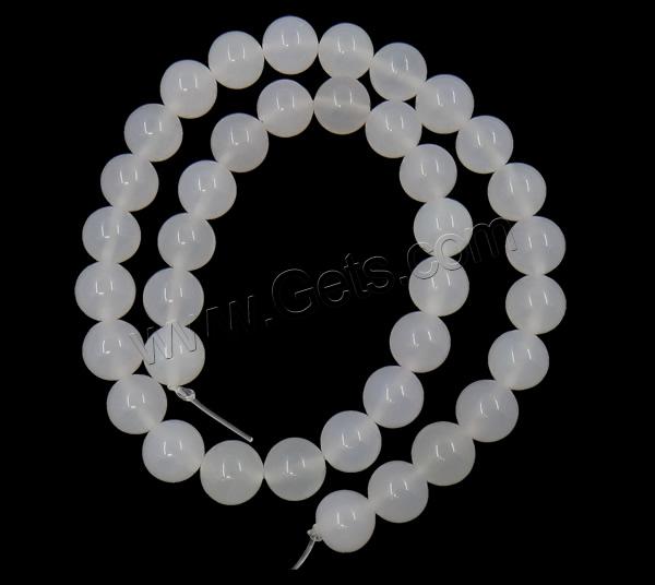 Natural White Agate Beads, Round, Customized & more sizes for choice, Hole:Approx 1-1.5mm, Length:15.5 Inch, Sold By Strand