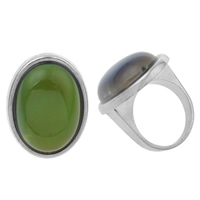 Mood Finger Ring, Brass, with Resin, Oval, platinum color plated, Mood Enamel & change their color according to the temperature, nickel, lead & cadmium free US Ring .5 