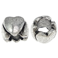 Zinc Alloy European Beads, Heart, plated, without troll Approx 5mm 