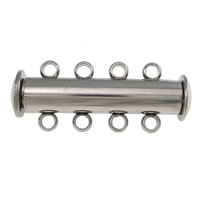 Stainless Steel Slide Lock Clasp, Column , original color Approx 1.5mm 