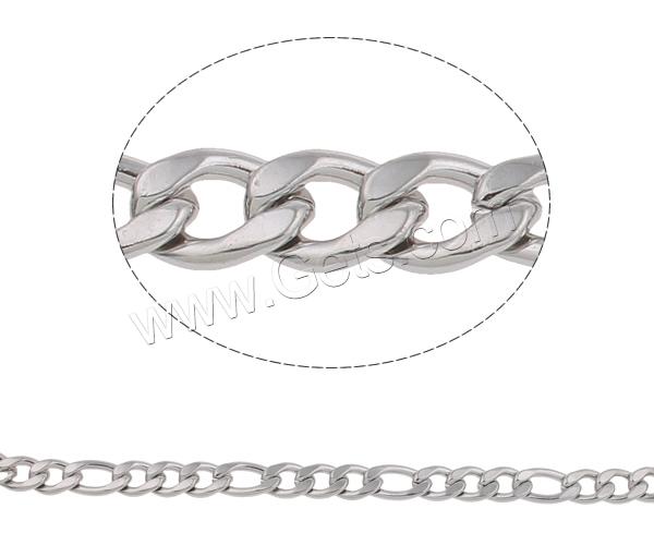 Stainless Steel Figaro Chain, different size for choice, original color, 100m/Lot, Sold By Lot