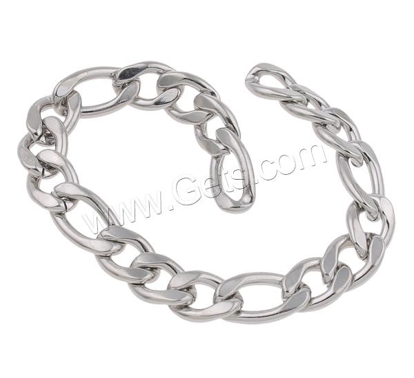 Stainless Steel Figaro Chain, different size for choice, original color, 100m/Lot, Sold By Lot