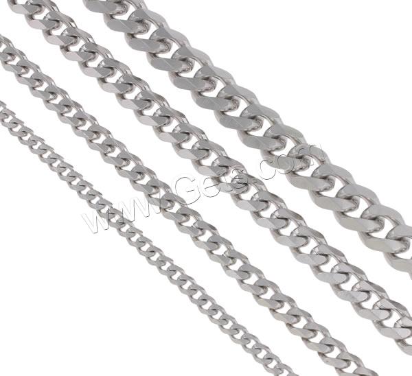 Stainless Steel Curb Chain, different size for choice, original color, 100m/Lot, Sold By Lot