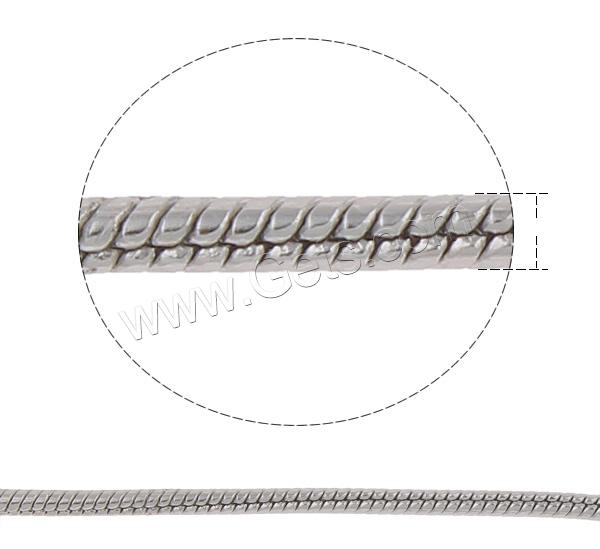 Stainless Steel Snake Chain, different size for choice, original color, 100m/Lot, Sold By Lot