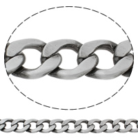 Aluminum Curb Chain, antique silver color plated, brushed, nickel, lead & cadmium free 