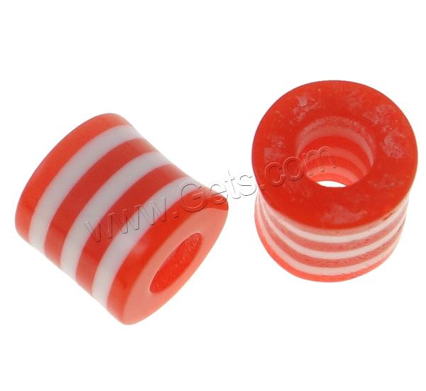 Striped Resin Beads, Column, different size for choice, mixed colors, Hole:Approx 4mm, 1000PCs/Bag, Sold By Bag