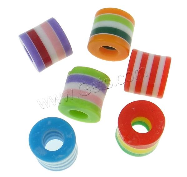 Striped Resin Beads, Column, different size for choice, mixed colors, Hole:Approx 4mm, 1000PCs/Bag, Sold By Bag