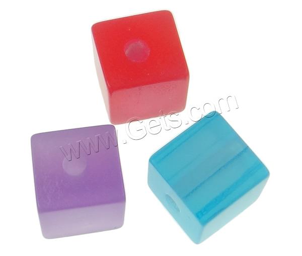 Resin Beads, Cube, different size for choice & pearlized, mixed colors, 1000PCs/Bag, Sold By Bag