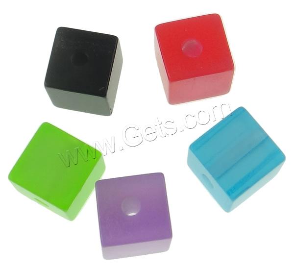 résine goutte, cube, normes différentes pour le choix & perle, couleurs mélangées, 1000PC/sac, Vendu par sac