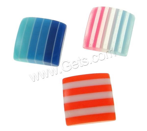 Striped Resin Beads, Square, different size for choice & flat back, mixed colors, 1000PCs/Bag, Sold By Bag