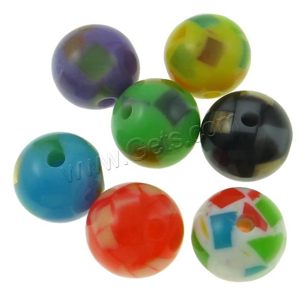 Solid Color Resin Beads, Round, different size for choice, mixed colors, Sold By Bag