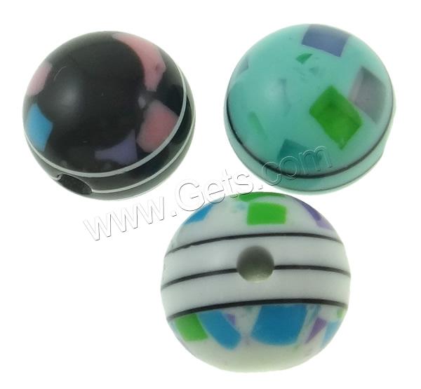 Striped Resin Beads, Round, different size for choice, mixed colors, Sold By Bag