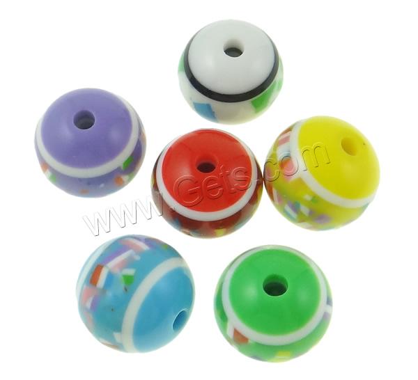 Striped Resin Beads, Round, different size for choice, mixed colors, Sold By Bag