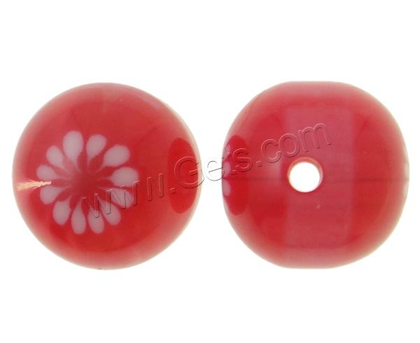 Solid Color Resin Beads, Round, different size for choice & with flower pattern, mixed colors, Hole:Approx 2mm, Sold By Bag