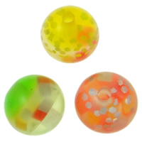 Resin Jewelry Beads, Round, silver spot, mixed colors, 12mm Approx 2mm 