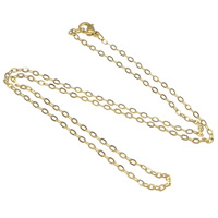 Stainless Steel Chain Necklace, 316L Stainless Steel, gold color plated, oval chain, 2mm Approx 17 Inch 